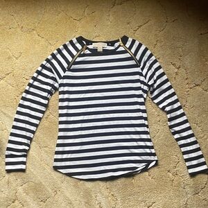 Michael Kors Black and White Striped Women's Top